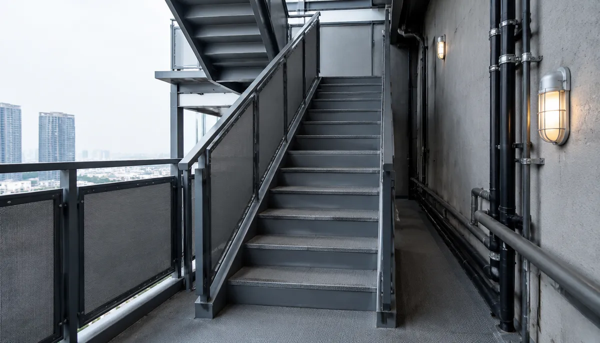Fire escape stair components
