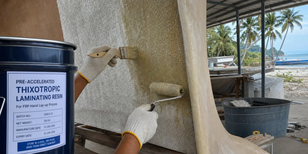 pre-accelerated thixotropic resin application with Aertuo resin