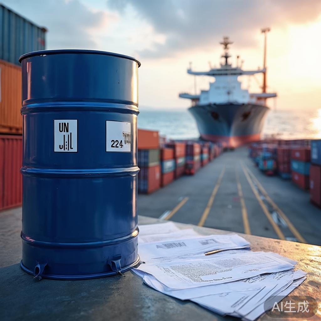 UPR Export Guide — shipping containers and chemical drums at port
