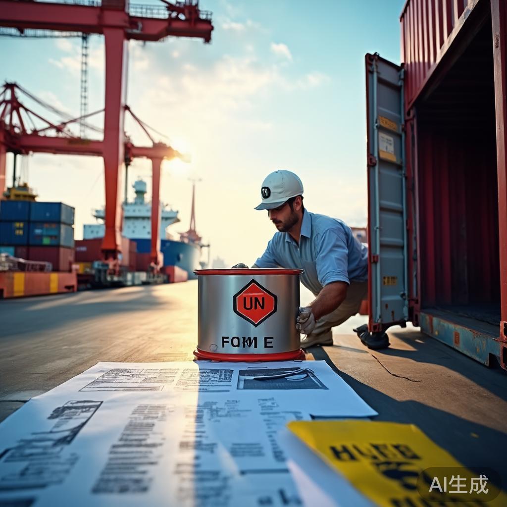 Export Logistics Walkthrough — DG drums loading into container at port